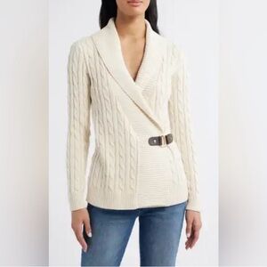 Ralph Lauren Cream Cable Knit Cardigan